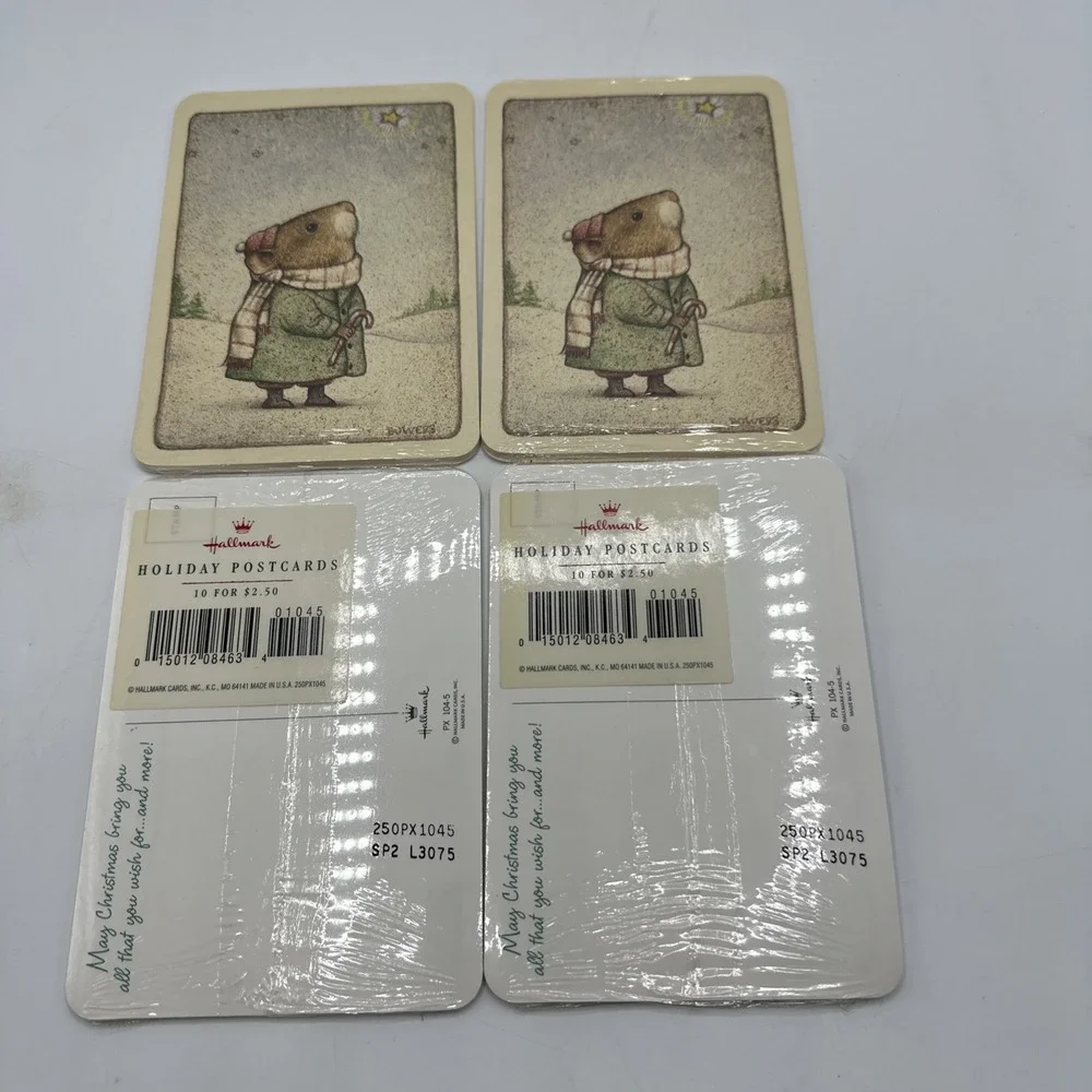 Hallmark Christmas‎ Mouse Postcards. Bowers Artist. 4 Packs Of 10
